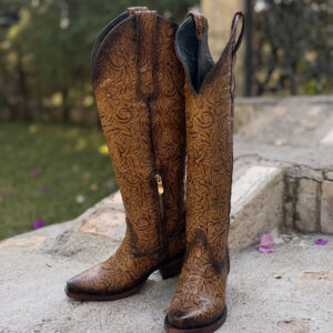 Bota Alta Cincelada Miel