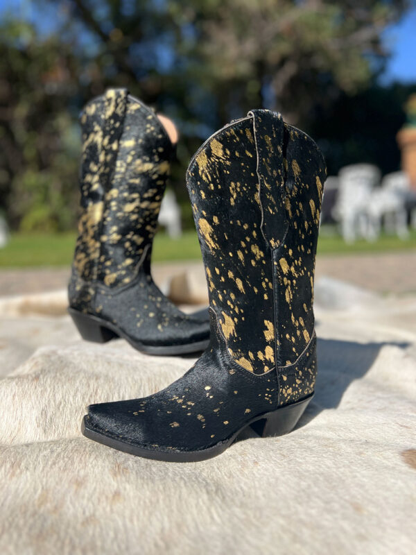 Bota en Pelo Chaspeado en Oro - Imagen 6