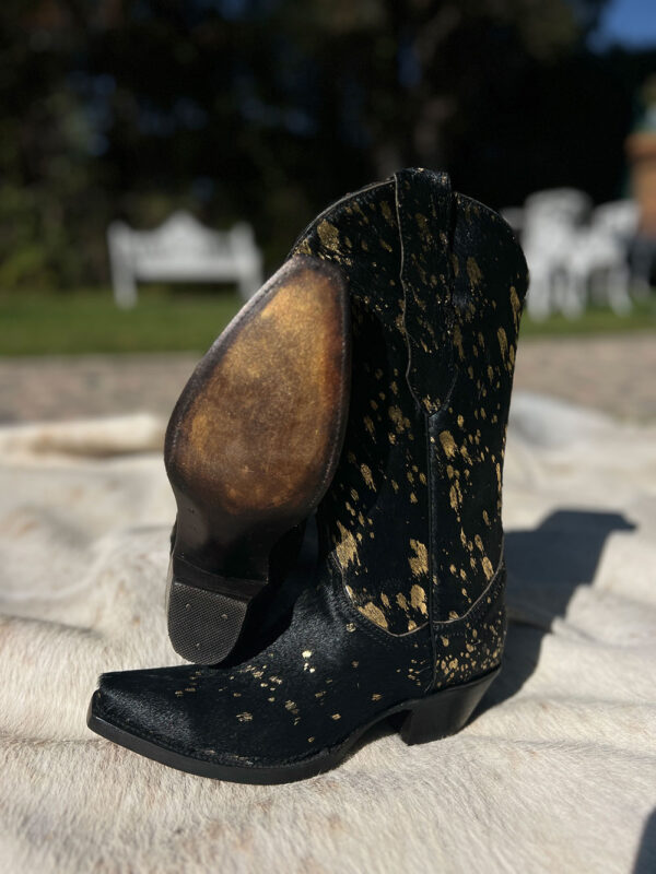 Bota en Pelo Chaspeado en Oro - Imagen 5