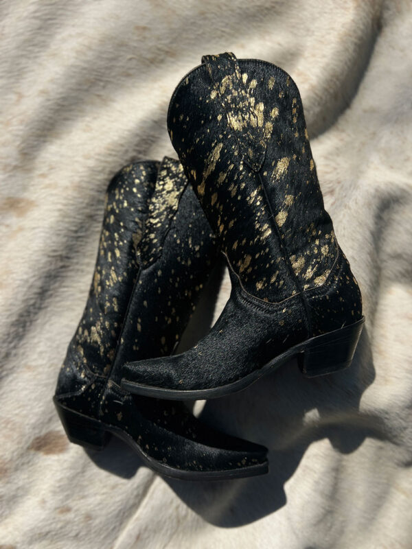 Bota en Pelo Chaspeado en Oro - Imagen 4