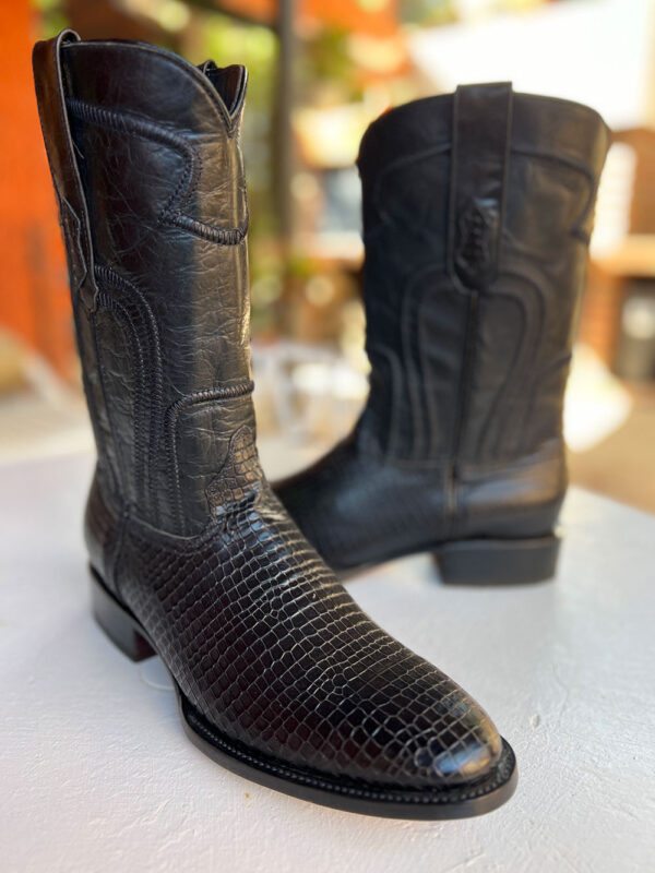 Bota de Piel de Mamba Negra
